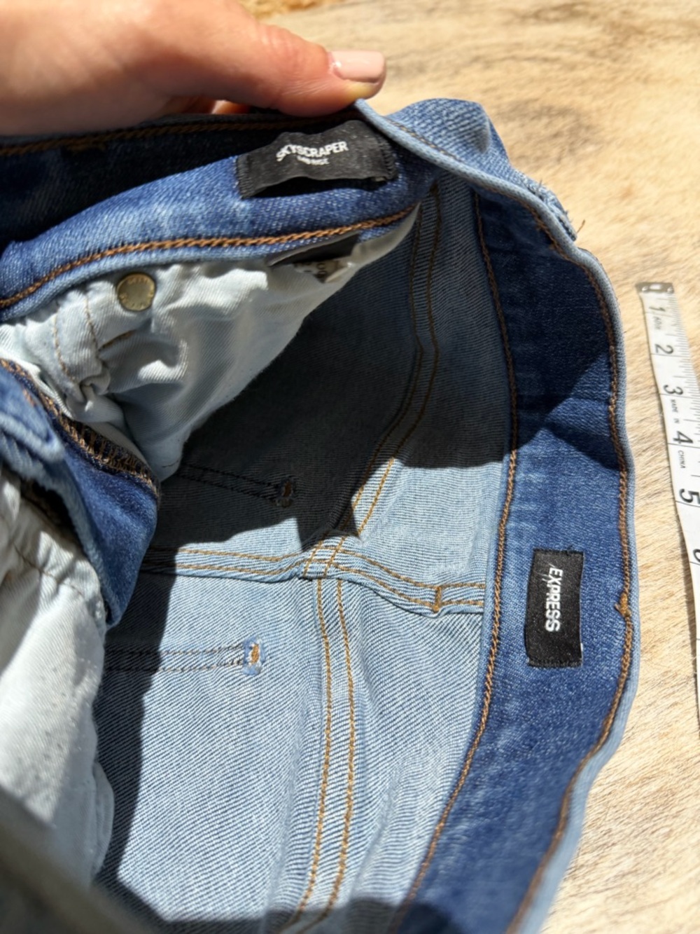 Express Skyscraper Jeans Size 2 High Rise Distressed Bootcut Split Hem - Picture 8 of 12